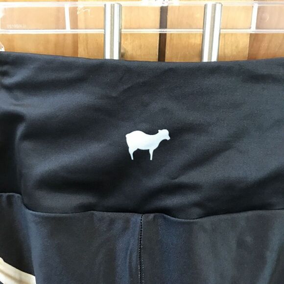 Goldsheep Champagne Bottle Bubbles Print Leggings S Black Stretch USA Women - Picture 5 of 8